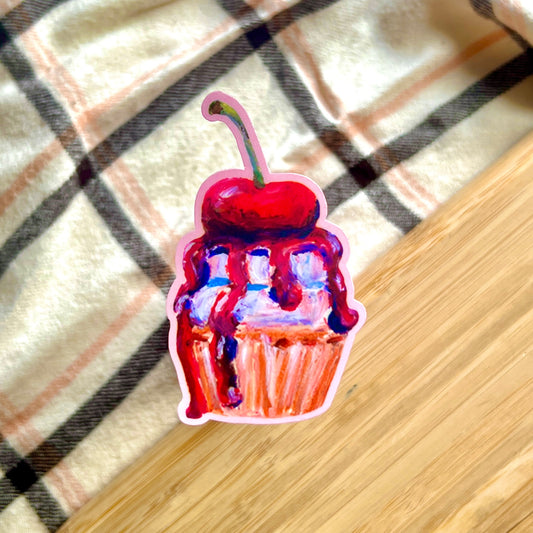 Cherry Cupcake | Vinyl Sticker
