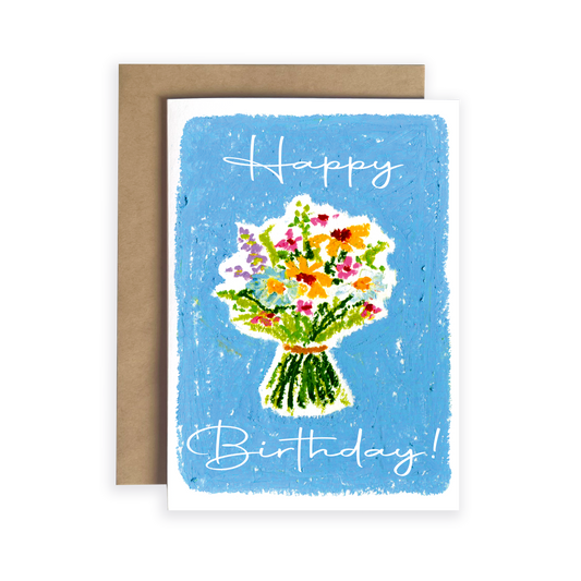 Happy birthday card with floral design