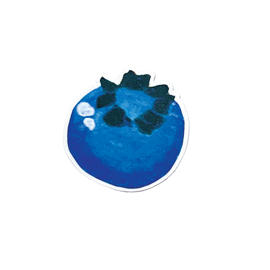 Blueberry sticker on a white background