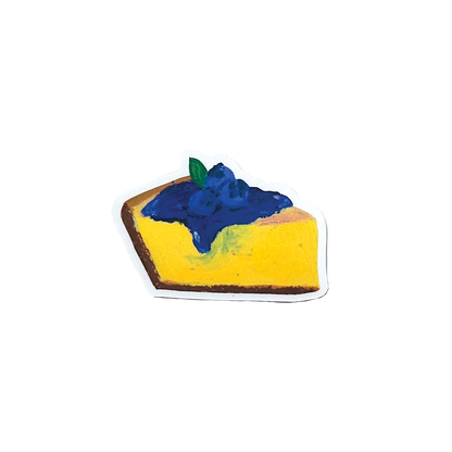 Blueberry pie slice on a white background