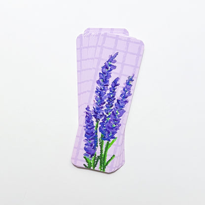 Light purple bookmark with lavender design on a white background