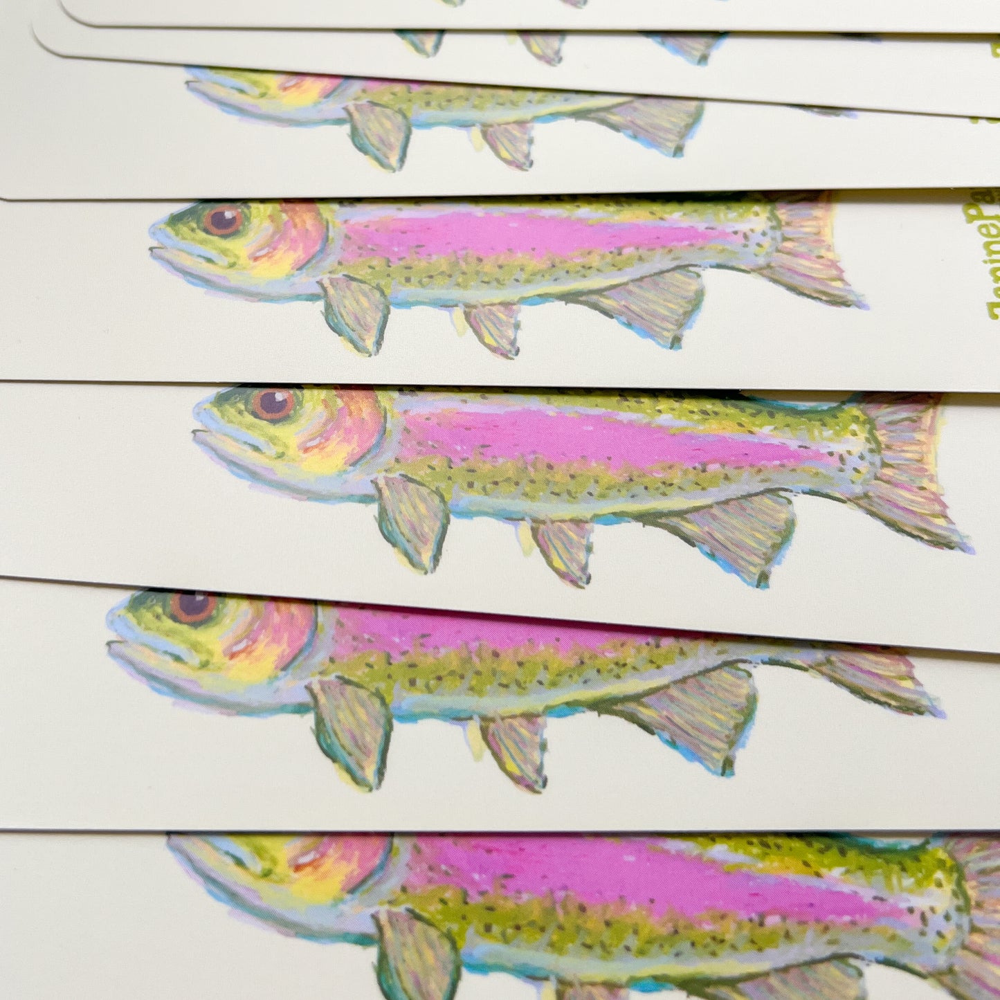 Colorful fish illustrations on bookmarks