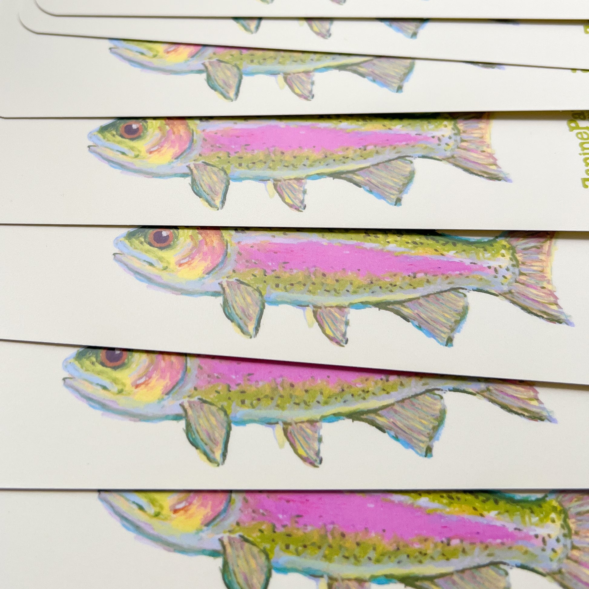 Colorful fish illustrations on bookmarks