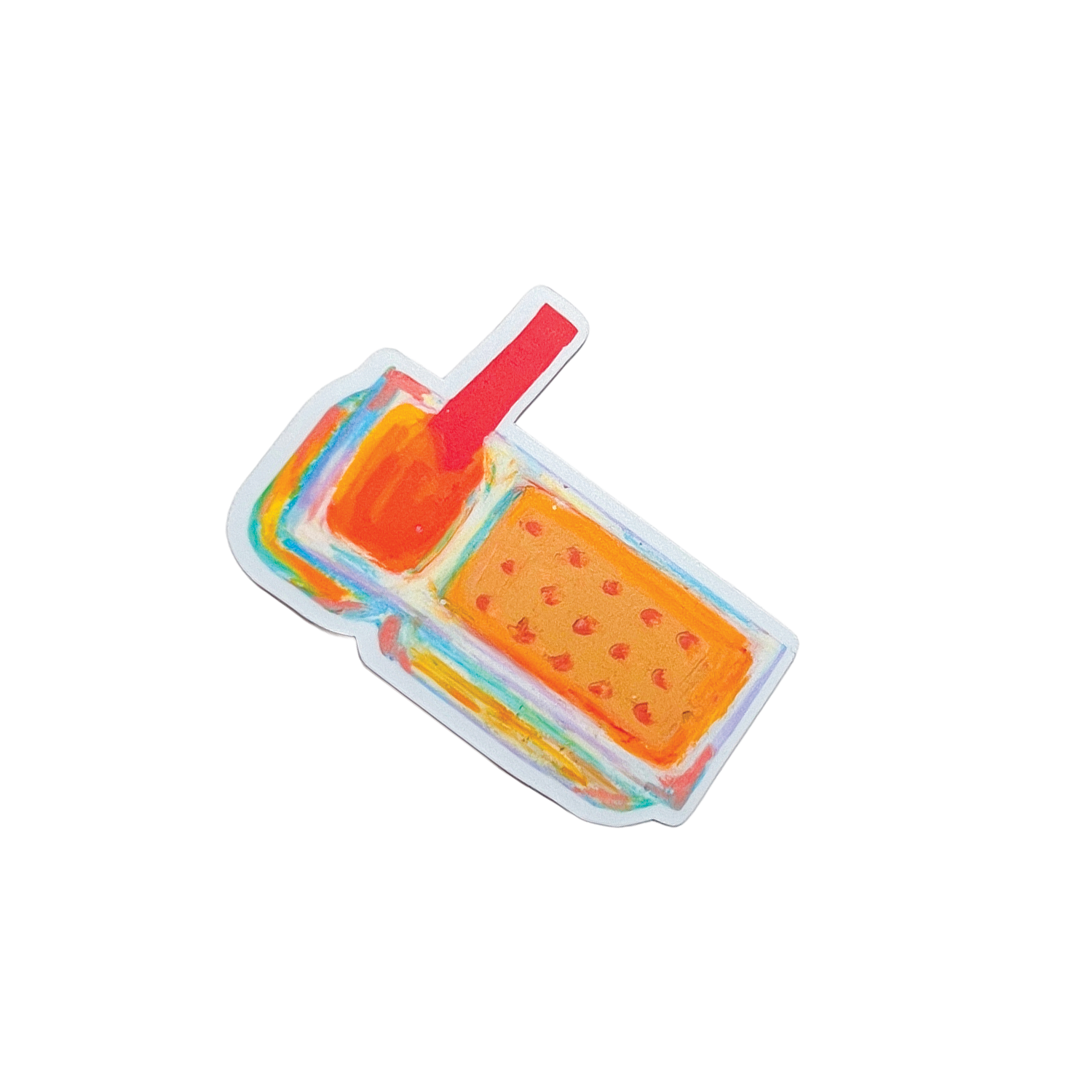 Colourful cheese dip and crackers on a white background