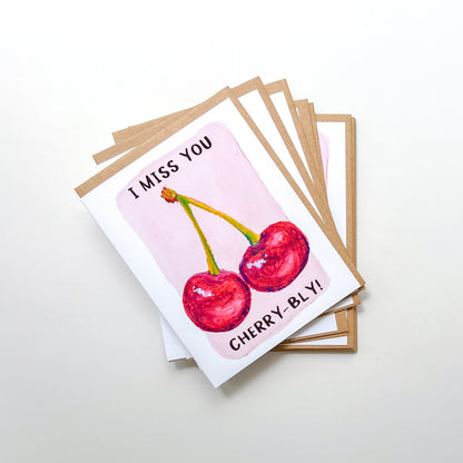I Miss You Cherry-Bly | Greeting Card