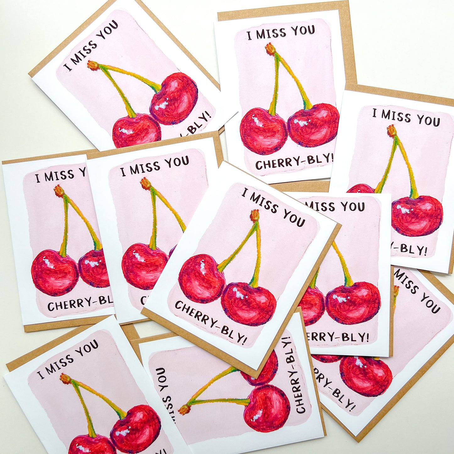 I Miss You Cherry-Bly | Greeting Card
