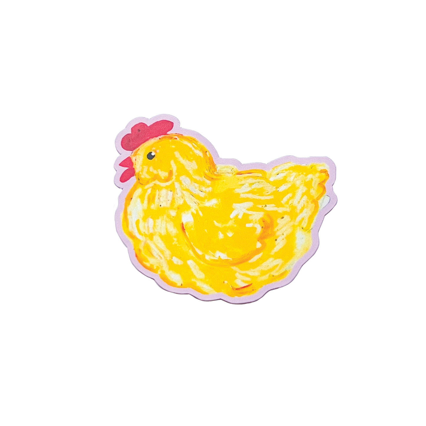 Yellow chicken illustration on a white background