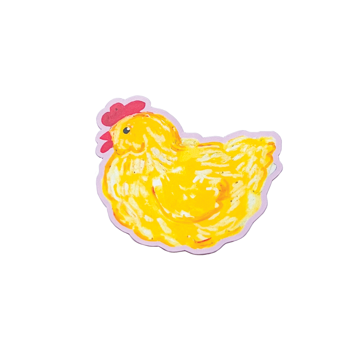 Yellow chicken illustration on a white background