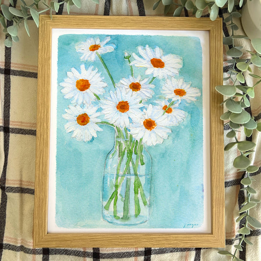 Watercolour Daisies | Art Print
