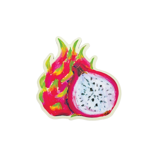 Colorful dragon fruit illustration on a white background