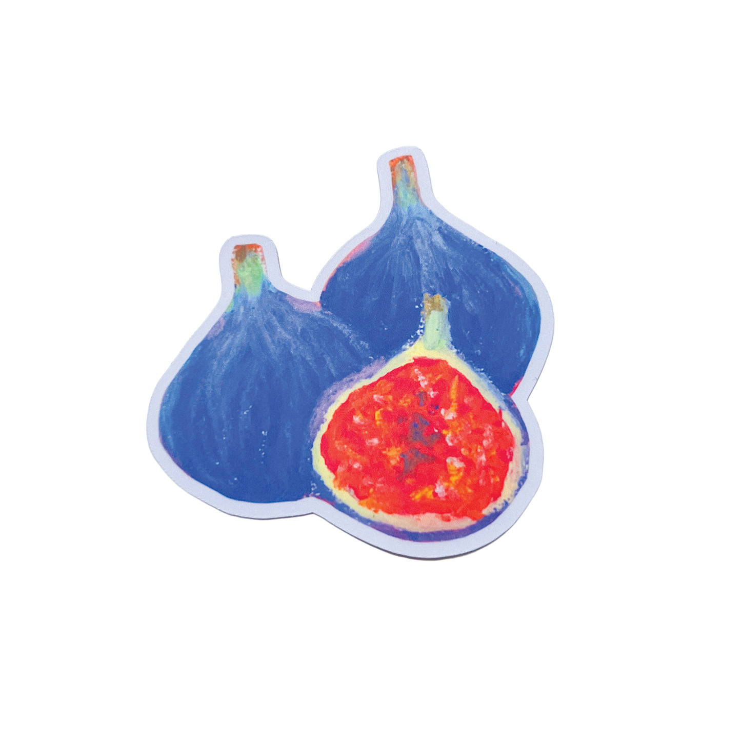 Colorful illustration of two figs on a white background