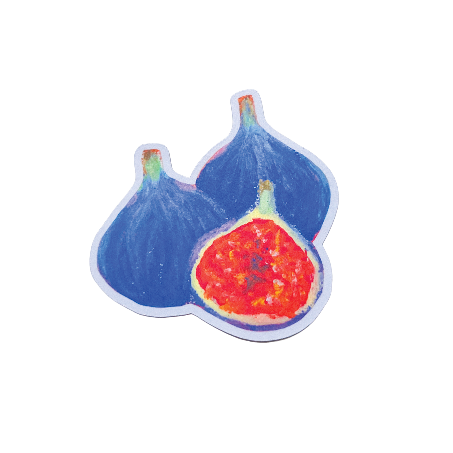 Colorful illustration of two figs on a white background