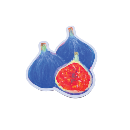 Colorful illustration of two figs on a white background
