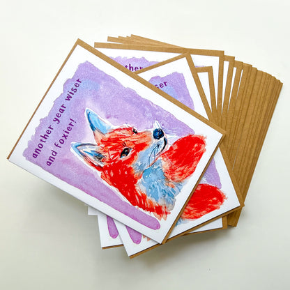 Another Year Wiser And Foxier | Birthday Greeting Card