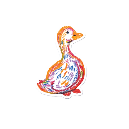 Colorful duck illustration on a white background