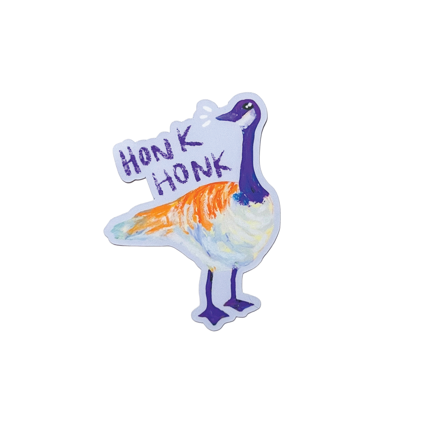 Sticker of a goose with 'Honk Honk' text on a white background
