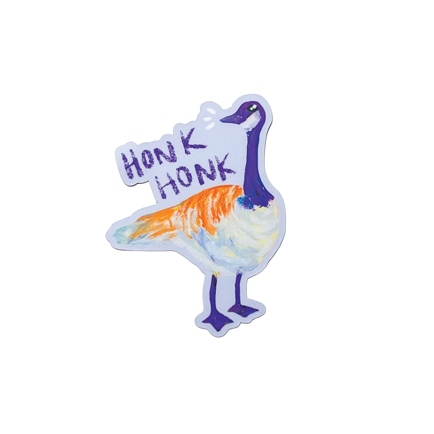 Sticker of a goose with 'Honk Honk' text on a white background