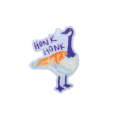Sticker of a goose with 'Honk Honk' text on a white background