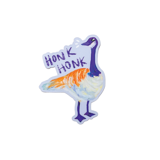 Sticker of a goose with 'Honk Honk' text on a white background