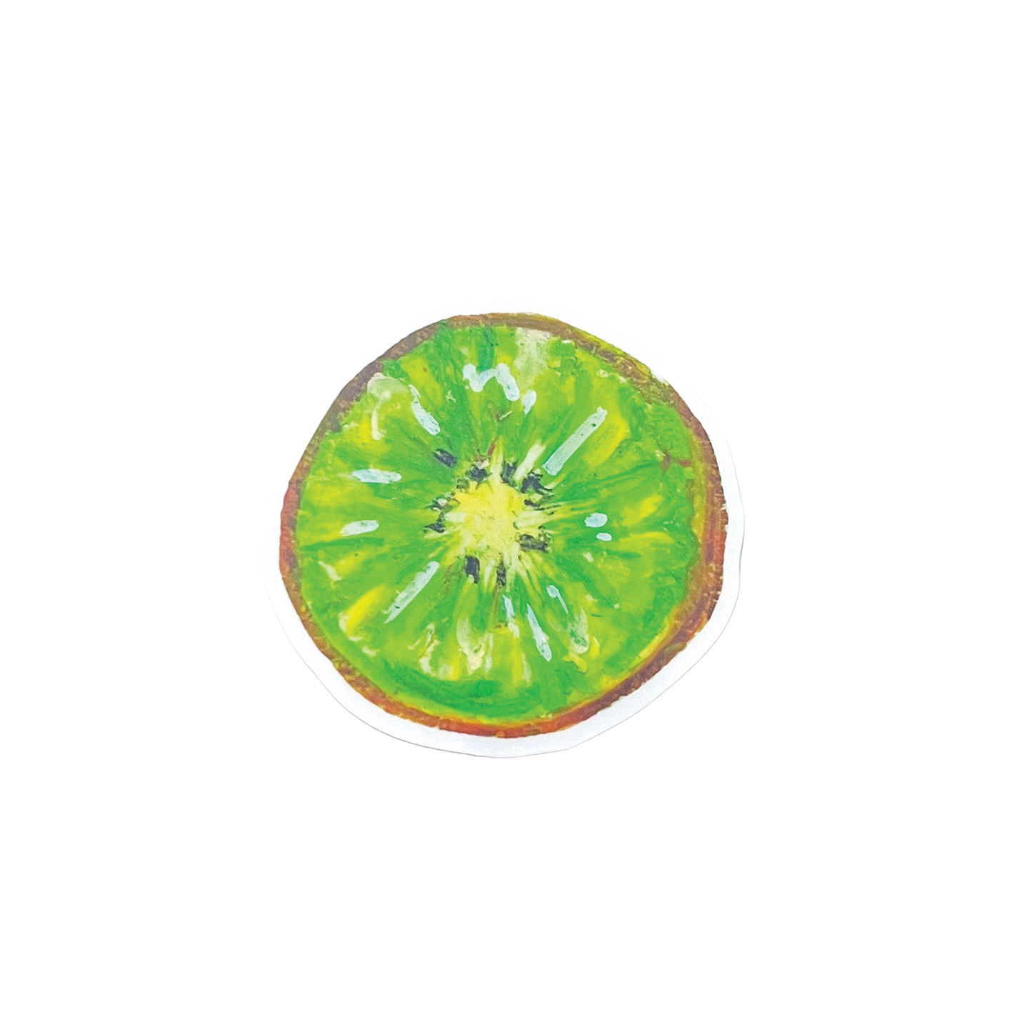 Sliced kiwi fruit on a white background