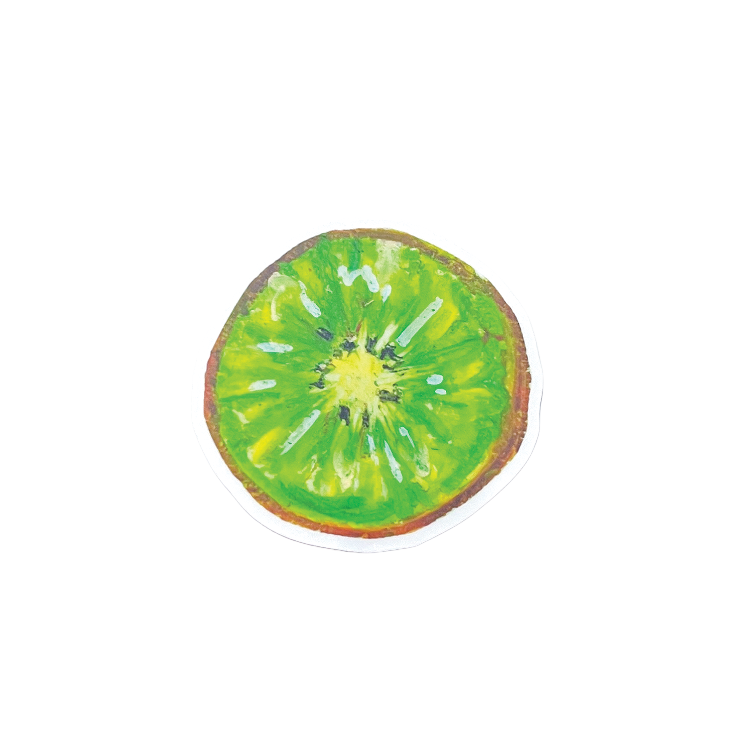 Sliced kiwi fruit on a white background