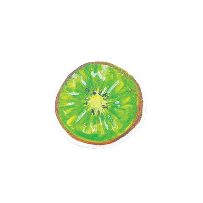 Sliced kiwi fruit on a white background
