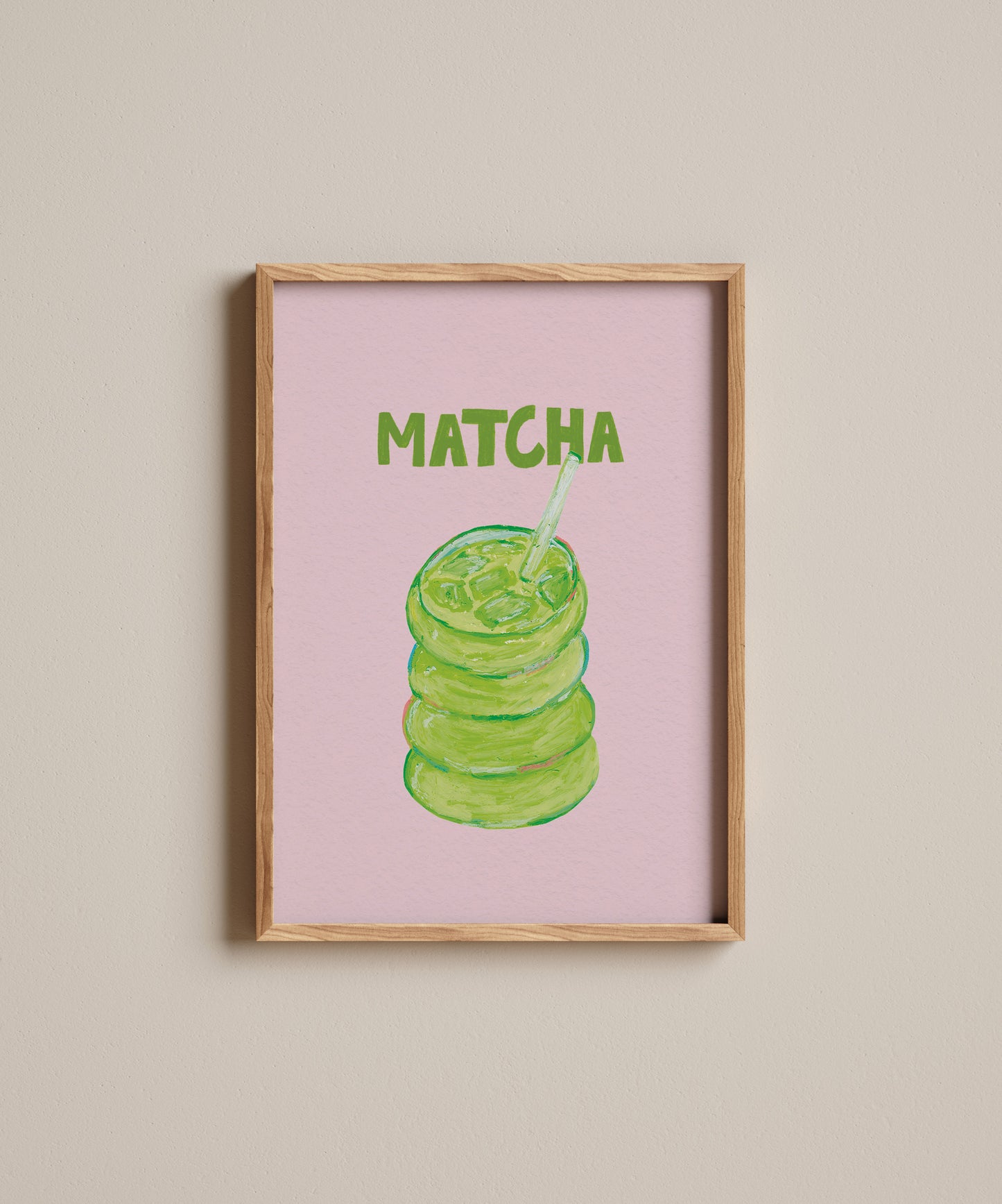 Oil Pastel Iced Matcha | Art Print