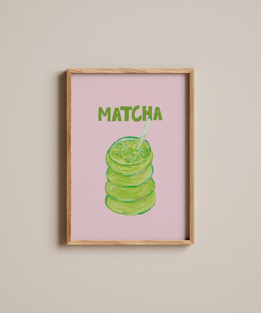 Oil Pastel Iced Matcha | Art Print