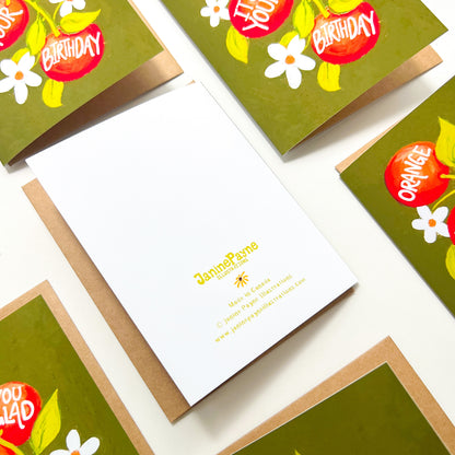 Collection of birthday cards with colorful designs on a white background