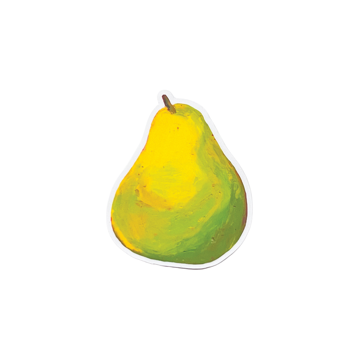 Illustration of a green pear on a white background