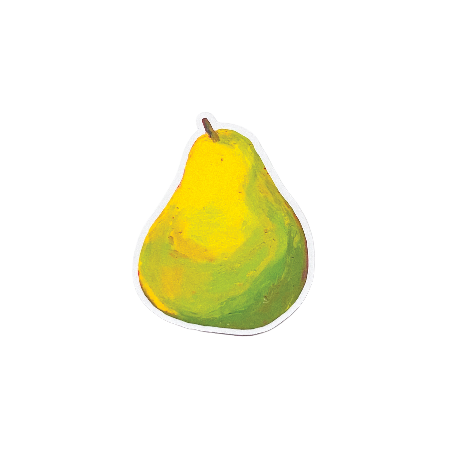 Illustration of a green pear on a white background