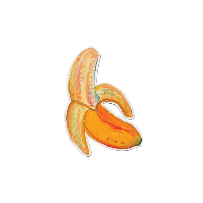 Colorful banana sticker on a white background