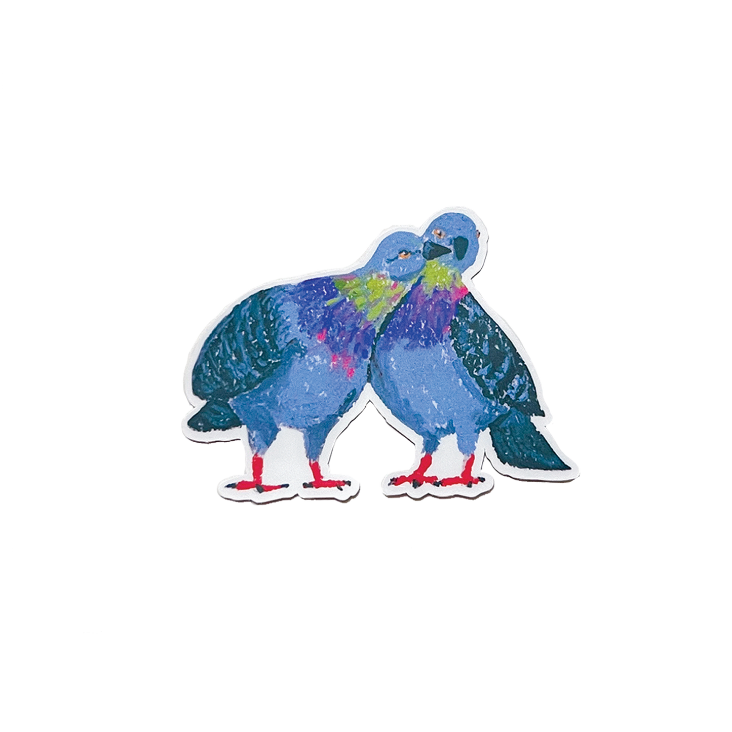 Colorful illustration of two birds on a white background