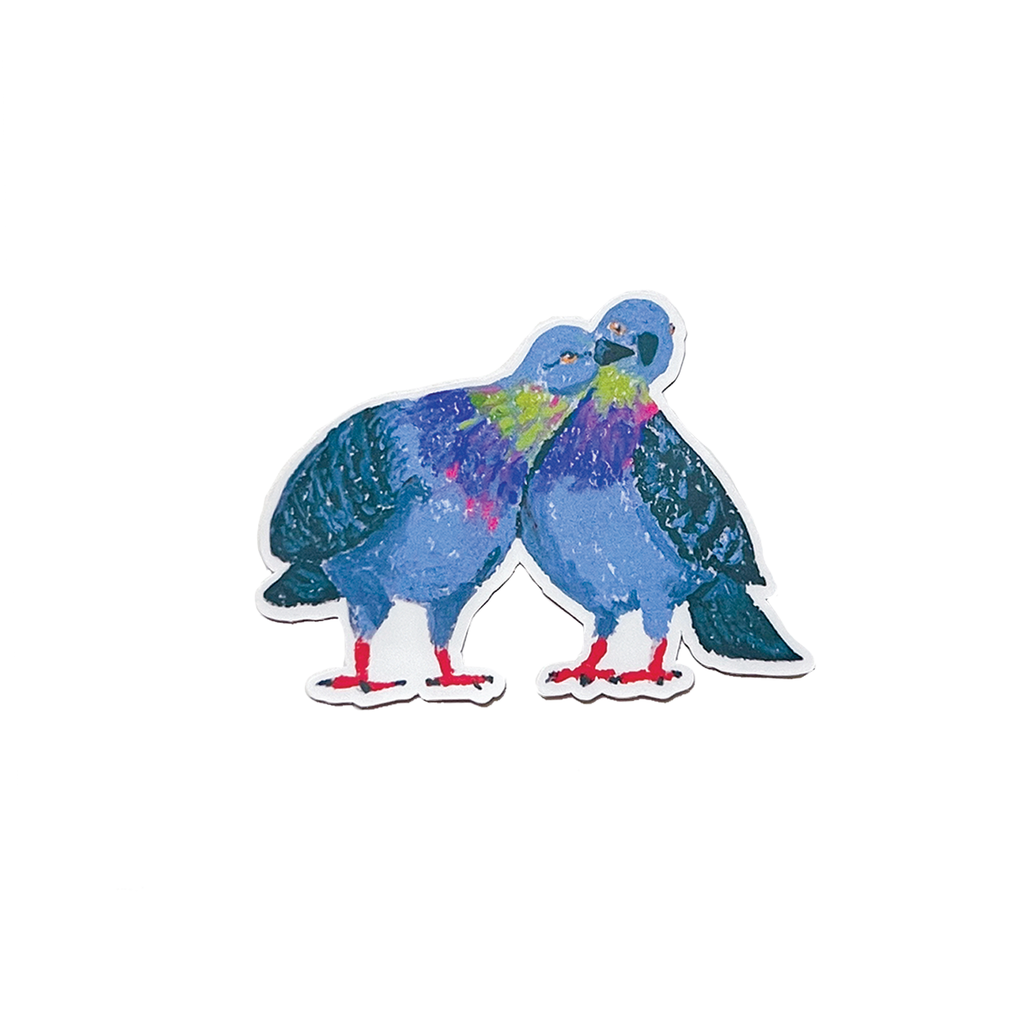 Colorful illustration of two birds on a white background