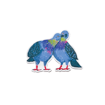 Colorful illustration of two birds on a white background