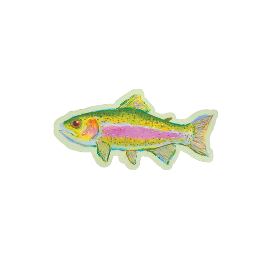 Colourful fish sticker on a white background
