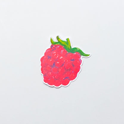 Colorful raspberry illustration on a light gray background