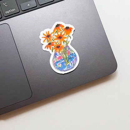 Sunflower Vase | Matte Vinyl Sticker