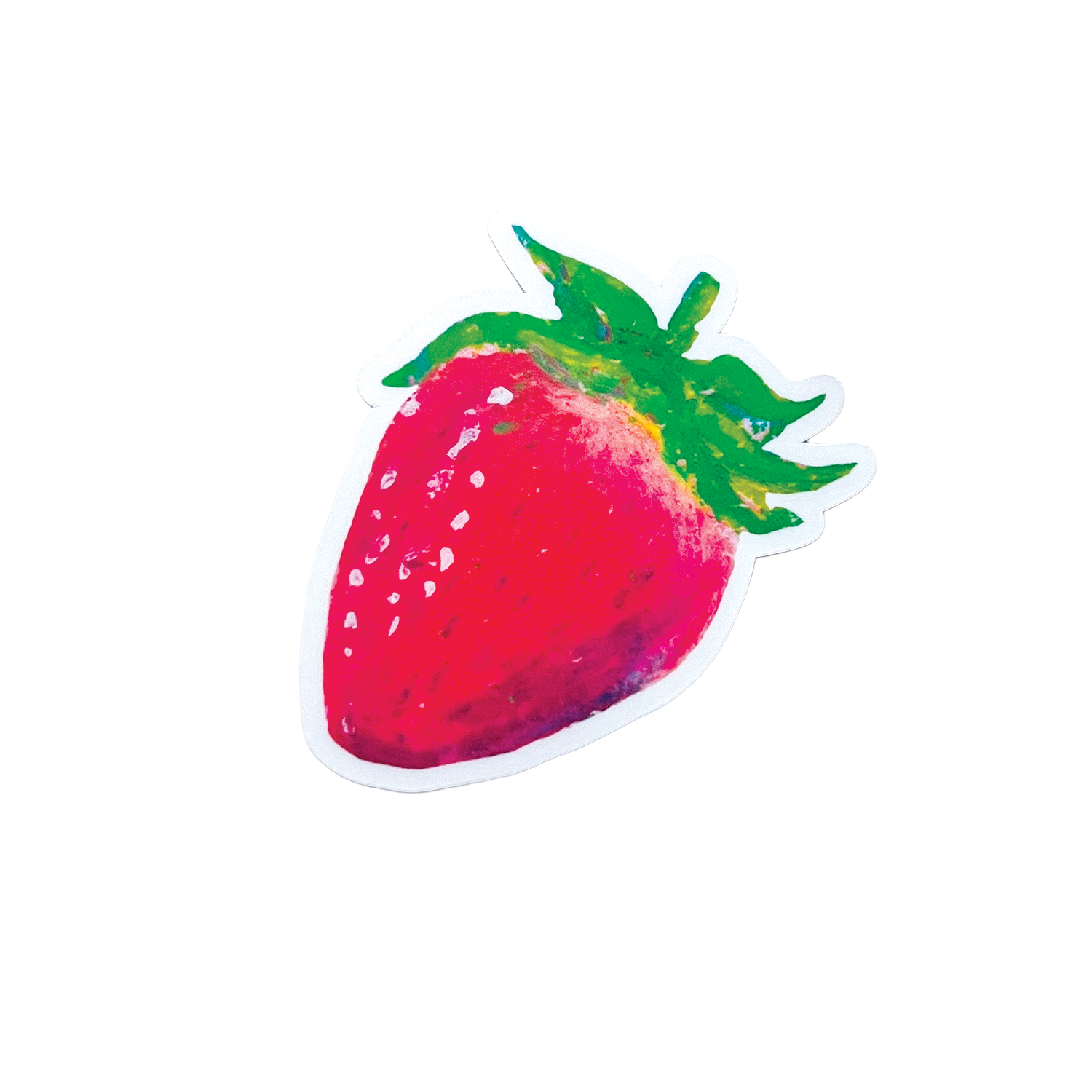 Colorful strawberry illustration on a white background