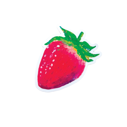 Colorful strawberry illustration on a white background