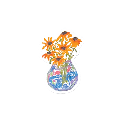 Sunflower Vase | Matte Vinyl Sticker