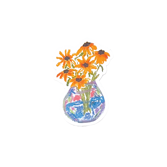 Sunflower Vase | Matte Vinyl Sticker