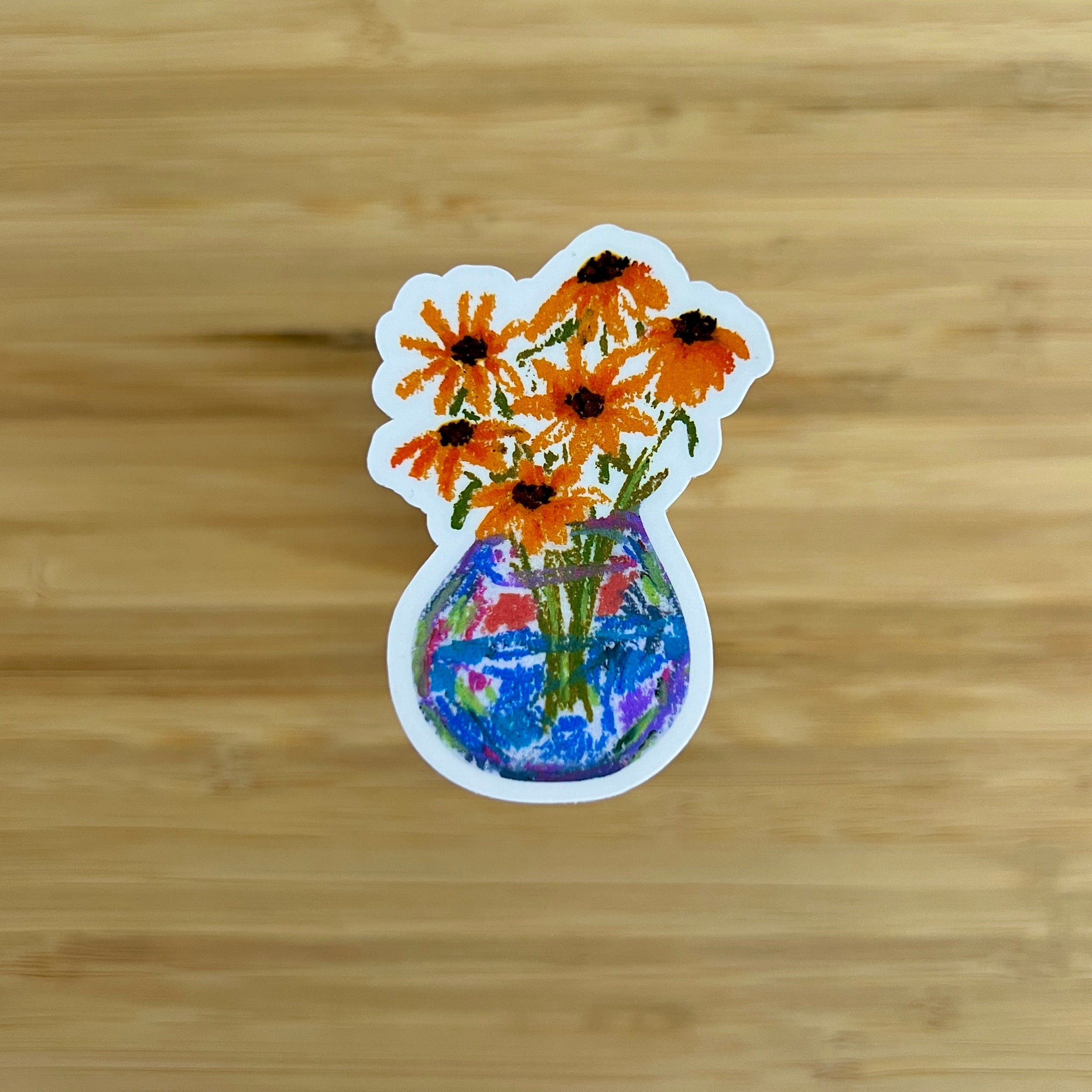 Janine Sticker Sunflower Vase | Vinyl Sticker – Janine Payne Illustrations