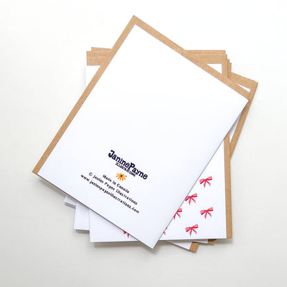 greeting cards with Janine Payne Illustrations branding 